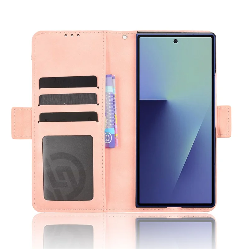 For Samsung Galaxy Z Fold7 5G Leather Case Phone Wallet Cover with Multiple Card Slots - Pink