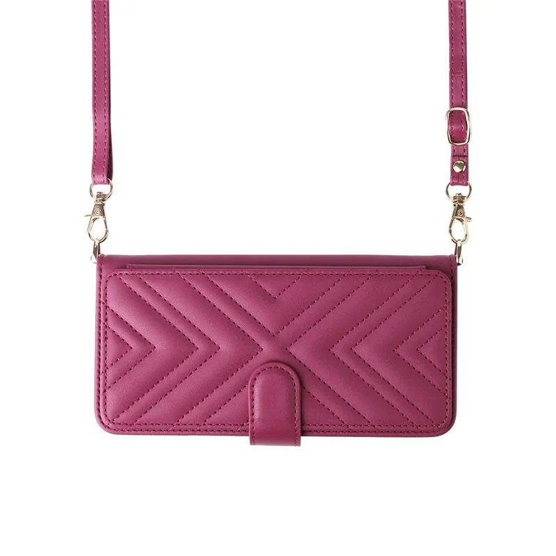 For Xiaomi Redmi Note 15 5G (Global) Case with Shoulder  /  Wrist Strap Leather Phone Cover Stand Wallet - Rose