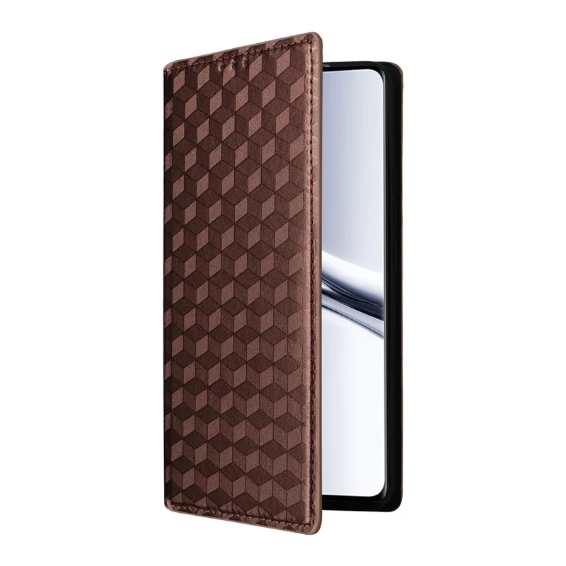 For Xiaomi Redmi Note 15 5G (Global) Case Wallet Rhombus Imprinted Leather Phone Cover - Brown