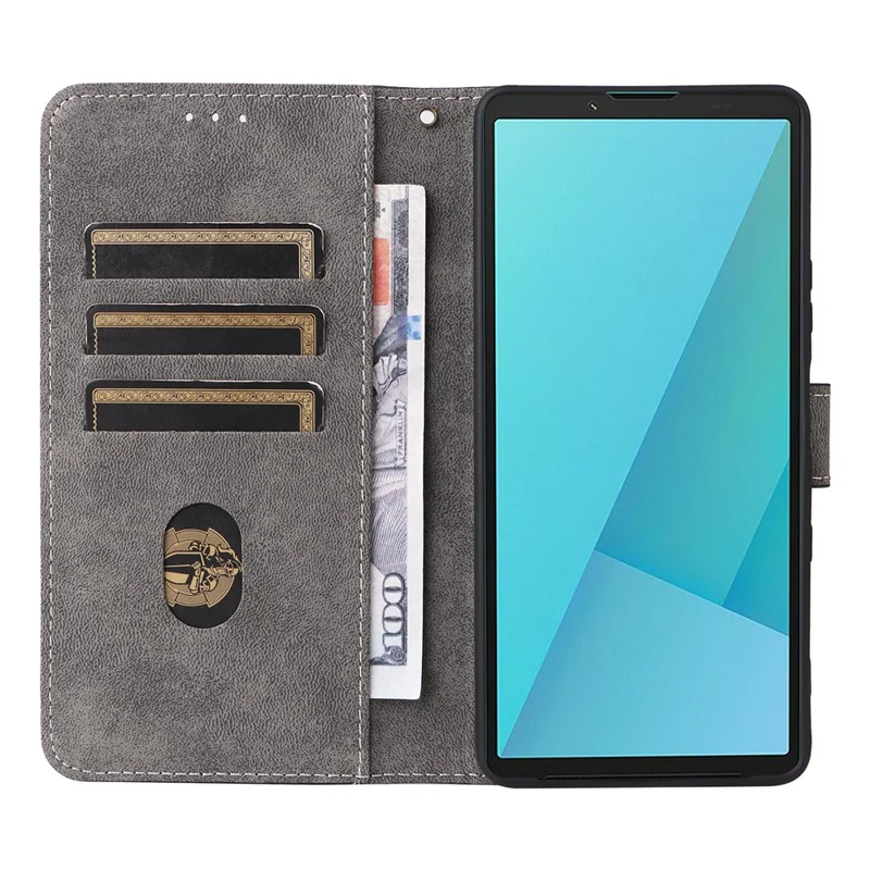 For Sony Xperia 10 VII Case Wallet RFID Blocking PU Leather Phone Cover Stand with Strap - Black