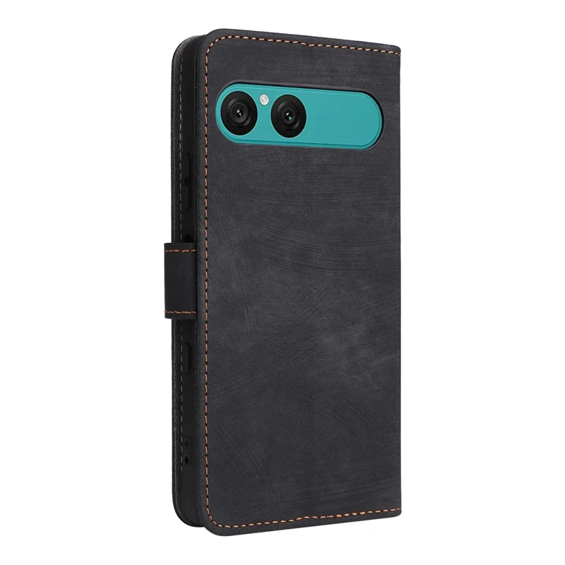 For Sony Xperia 10 VII Case Wallet RFID Blocking PU Leather Phone Cover Stand with Strap - Black