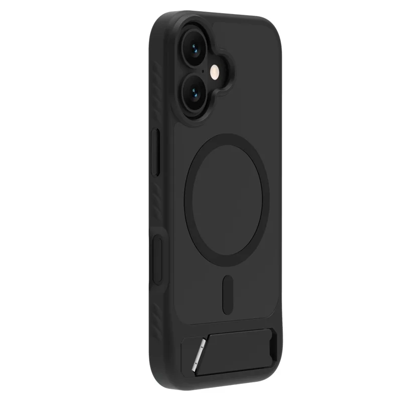 LEREACH Le-Chic Series for iPhone 17 Case TPU + PC Kickstand Phone Cover Compatible with MagSafe - Black