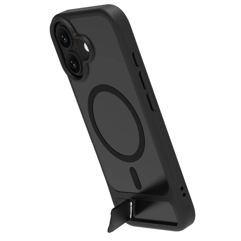 LEREACH Le-Chic Series for iPhone 17 Case TPU + PC Kickstand Phone Cover Compatible with MagSafe - Black