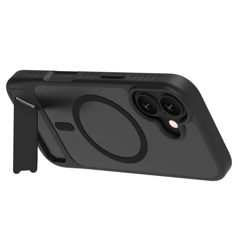 LEREACH Le-Chic Series for iPhone 17 Case TPU + PC Kickstand Phone Cover Compatible with MagSafe - Black