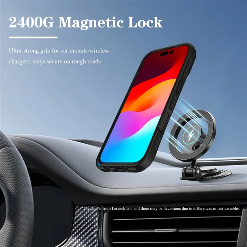 LEREACH Le-Chic Series for iPhone 17 Case TPU + PC Kickstand Phone Cover Compatible with MagSafe - Black