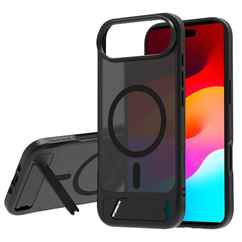 LEREACH Le-Chic Series for iPhone Air Case TPU + PC Kickstand Phone Cover Compatible with MagSafe - Black