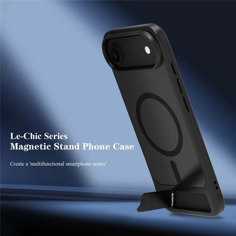 LEREACH Le-Chic Series for iPhone Air Case TPU + PC Kickstand Phone Cover Compatible with MagSafe - Black