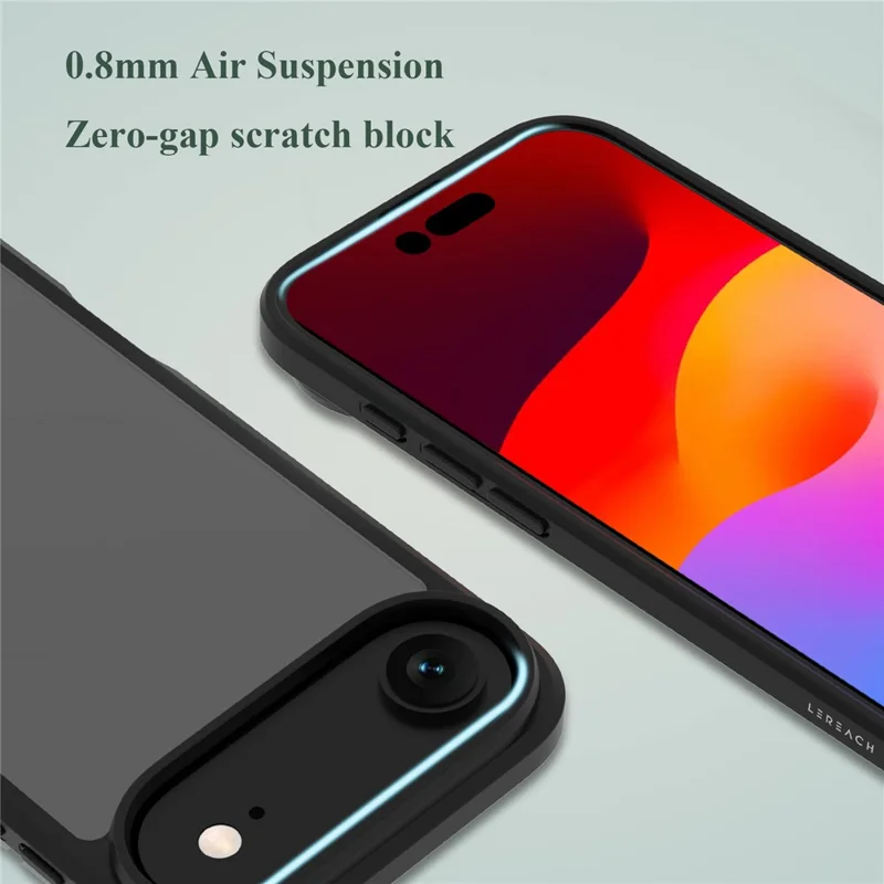 LEREACH TOC Series for iPhone Air Case TPU + Acrylic Phone Cover - Black