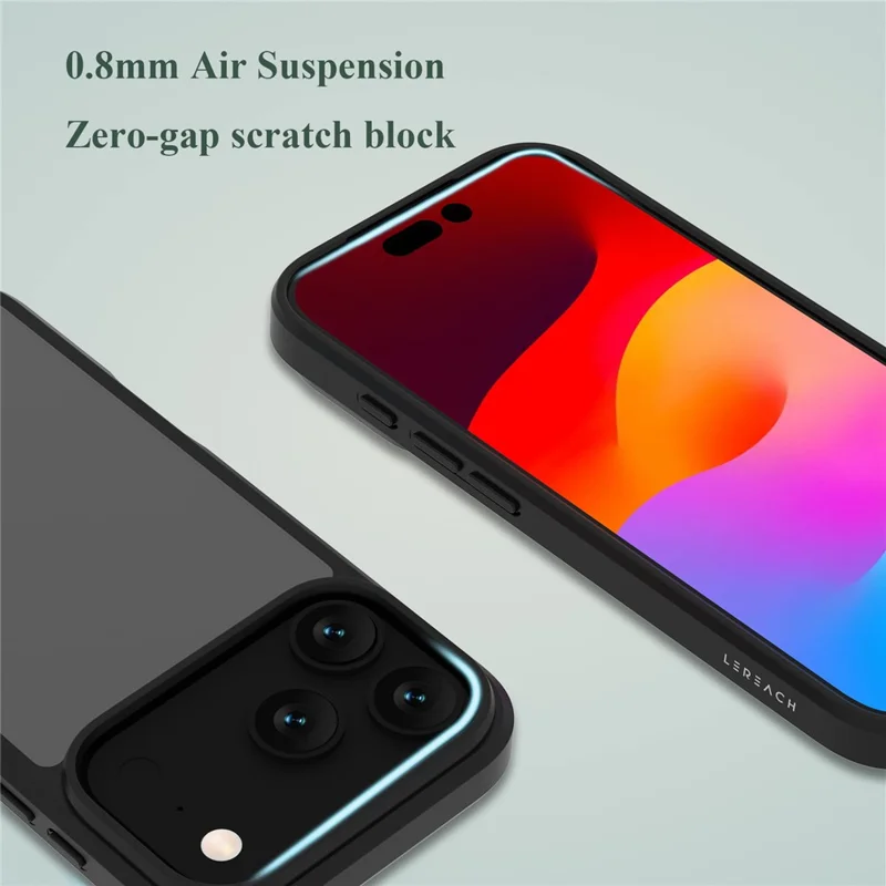 LEREACH TOC Series for iPhone 17 Pro Case TPU + Acrylic Phone Cover - Black