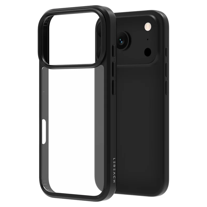 LEREACH TOC Series for iPhone 17 Pro Case TPU + Acrylic Phone Cover - Black