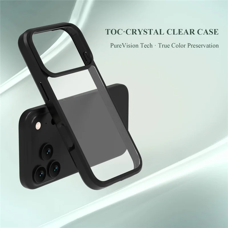 LEREACH TOC Series for iPhone 17 Pro Case TPU + Acrylic Phone Cover - Black