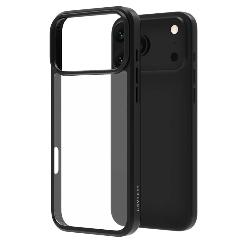 LEREACH TOC-serie voor iPhone 17 Pro Max hoesje TPU + Acryl telefoonhoes - Zwart