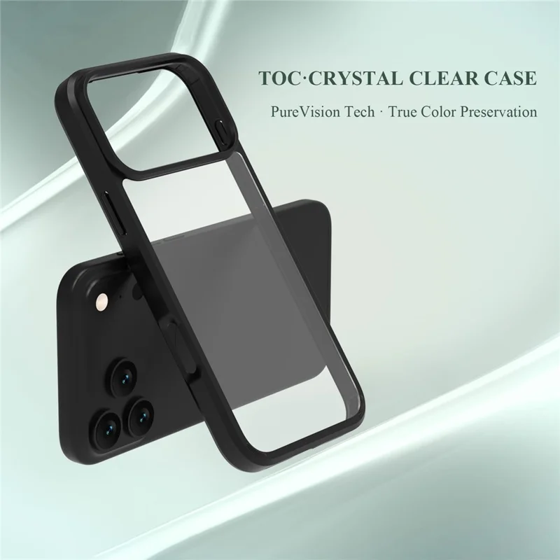 LEREACH TOC-serie voor iPhone 17 Pro Max hoesje TPU + Acryl telefoonhoes - Zwart