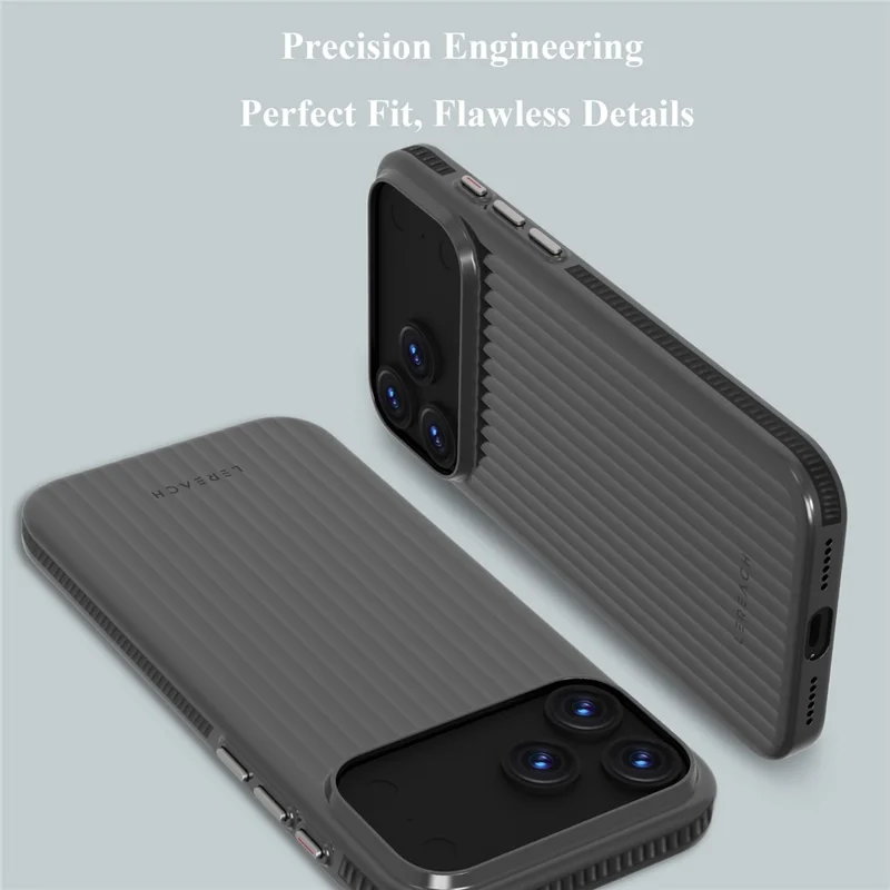 LEREACH TOC Series for iPhone 17 Pro Max Case Flowing Grid PC Phone Cover - Black