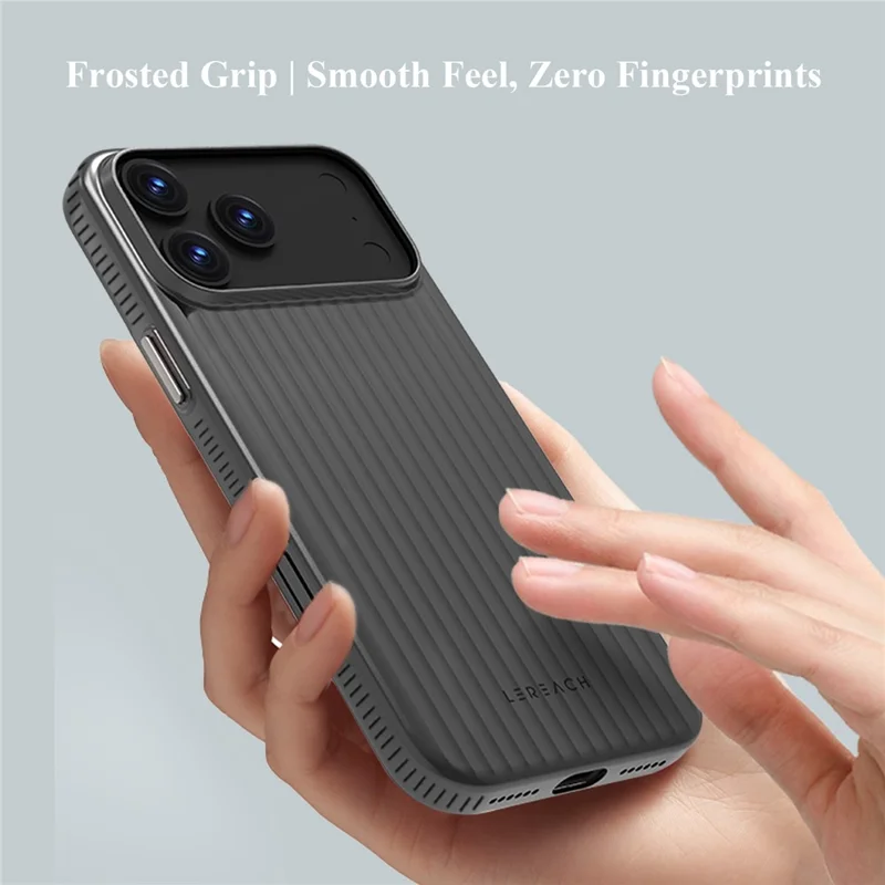 LEREACH TOC Series for iPhone 17 Pro Max Case Flowing Grid PC Phone Cover - Black