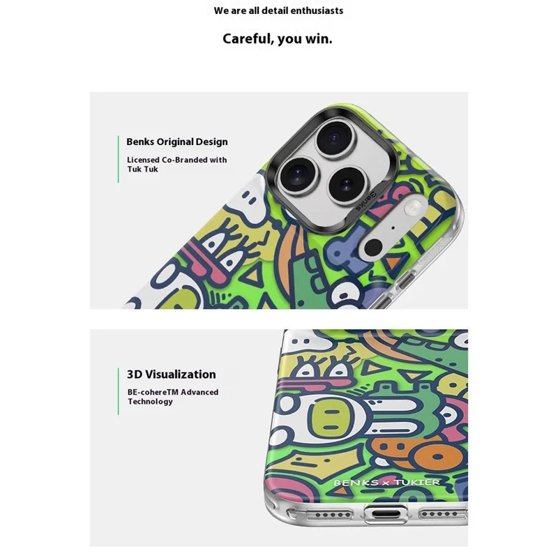 BENKS D1 for iPhone 17 Pro Magnetic Case Cartoon Pattern TPU TPE PC Phone Cover Compatible with MagSafe - Fantasy World