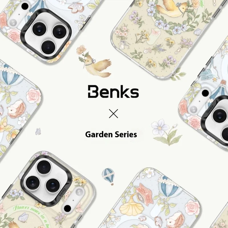 BENKS D1 for iPhone 17 Pro Magnetic Case Garden Series TPU TPE PC Phone Cover Compatible with MagSafe - Forest Legend
