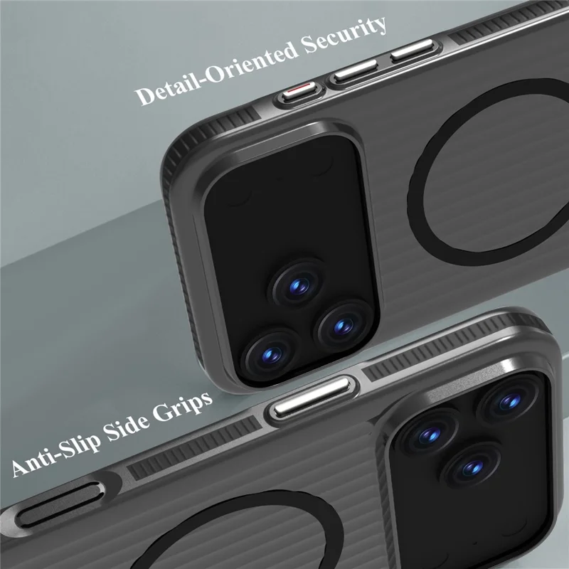 LEREACH TOC Series for iPhone 17 Pro Max Case Flowing Grid PC Phone Cover Compatible with MagSafe - Black