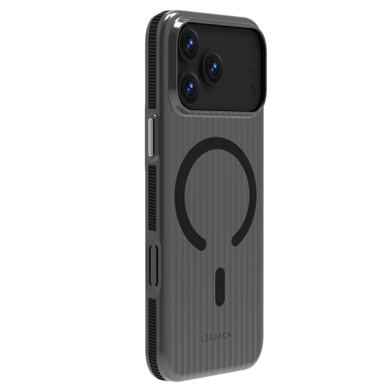 LEREACH TOC Series for iPhone 17 Pro Max Case Flowing Grid PC Phone Cover Compatible with MagSafe - Black