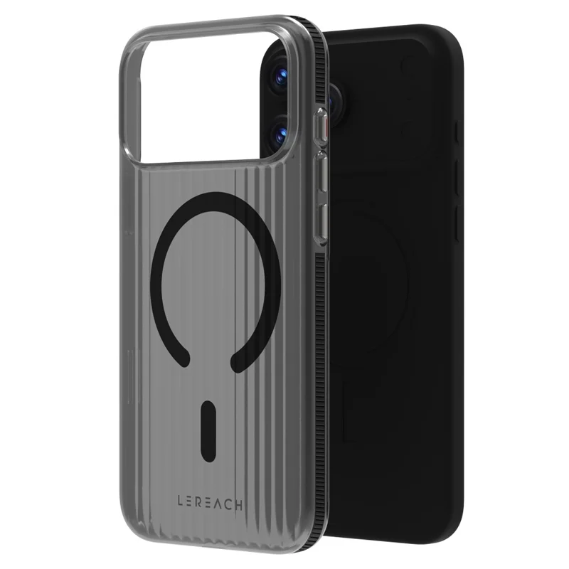 LEREACH TOC Series for iPhone 17 Pro Max Case Flowing Grid PC Phone Cover Compatible with MagSafe - Black