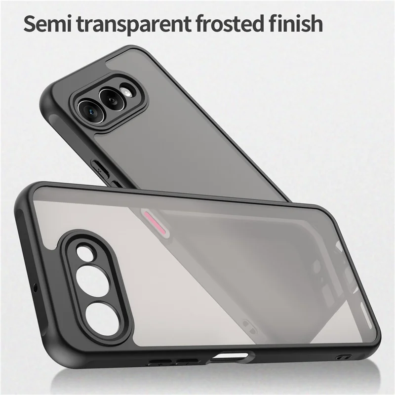 For T-Mobile T Phone 3  /  REVVL 8 Case Drop Proof Airbags Frosted Translucent PC + TPU Phone Back Cover - Black