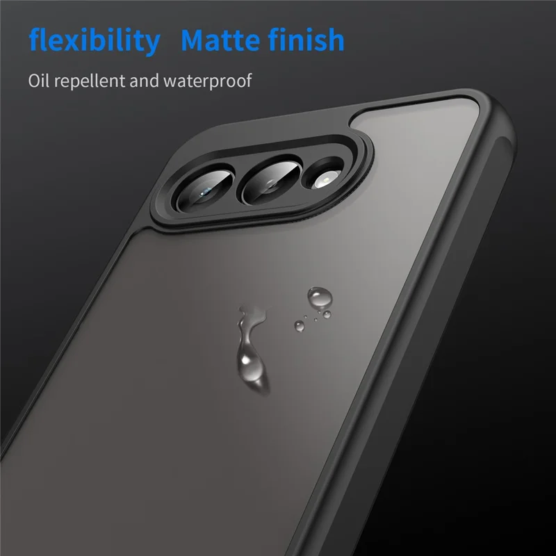 For T-Mobile T Phone 3  /  REVVL 8 Case Drop Proof Airbags Frosted Translucent PC + TPU Phone Back Cover - Black