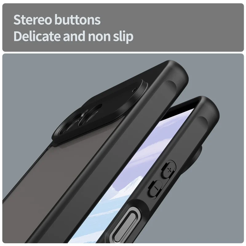 For Sony Xperia 10 VII Case Drop Proof Airbags Frosted Translucent PC + TPU Phone Back Cover - Black