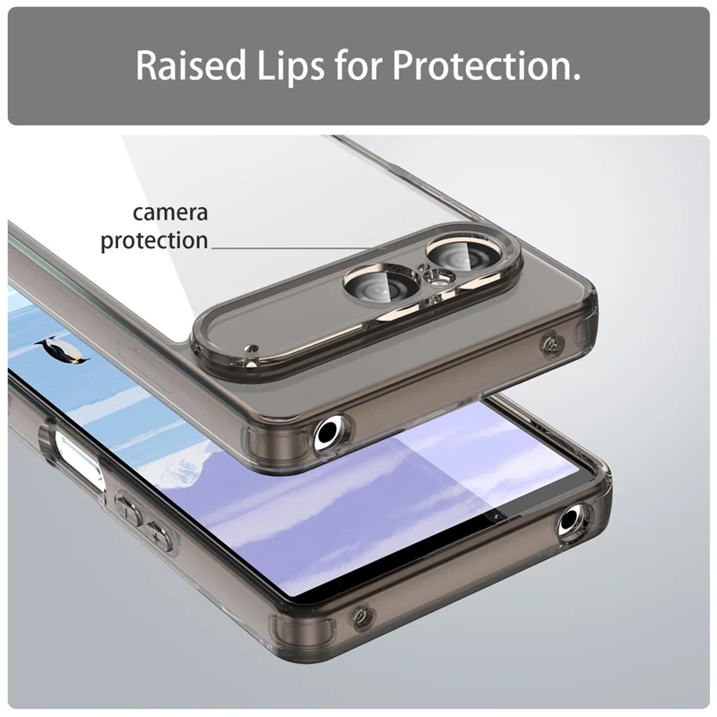 For Sony Xperia 10 VII Case TPU + Acrylic Phone Back Cover Anti Yellowing - Black