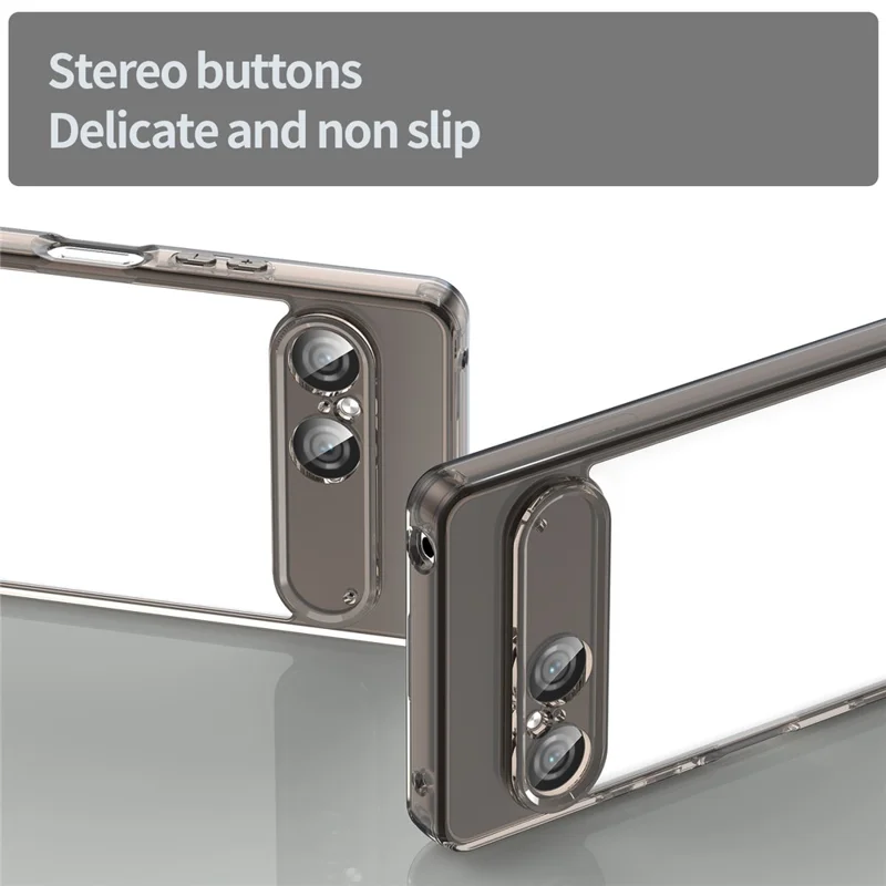 For Sony Xperia 10 VII Case TPU + Acrylic Phone Back Cover Anti Yellowing - Black