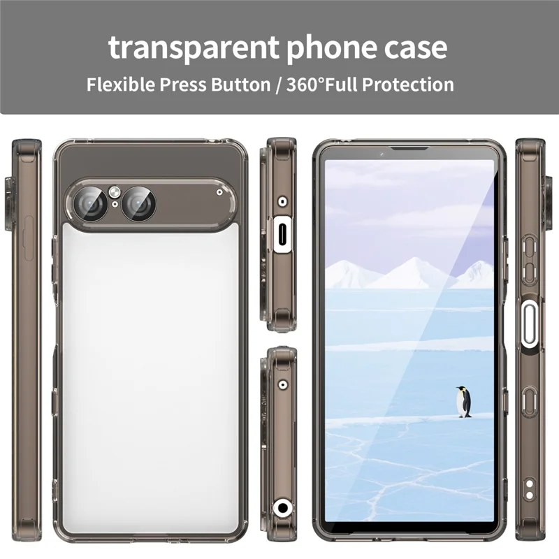 For Sony Xperia 10 VII Case TPU + Acrylic Phone Back Cover Anti Yellowing - Black