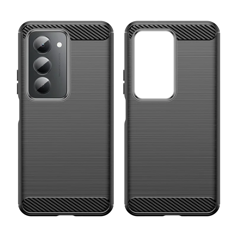 For Xiaomi Redmi 15 4G (EU) (171mm) Case Protective Phone Cover Carbon Fiber Texture Brushed - Black