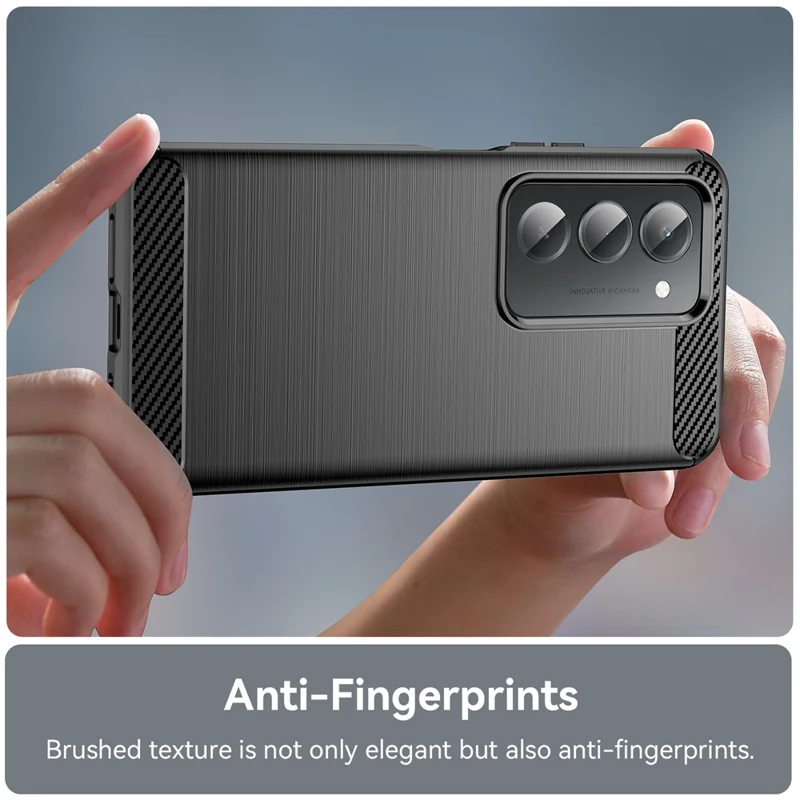 For Xiaomi Redmi 15 4G (EU) (171mm) Case Protective Phone Cover Carbon Fiber Texture Brushed - Black