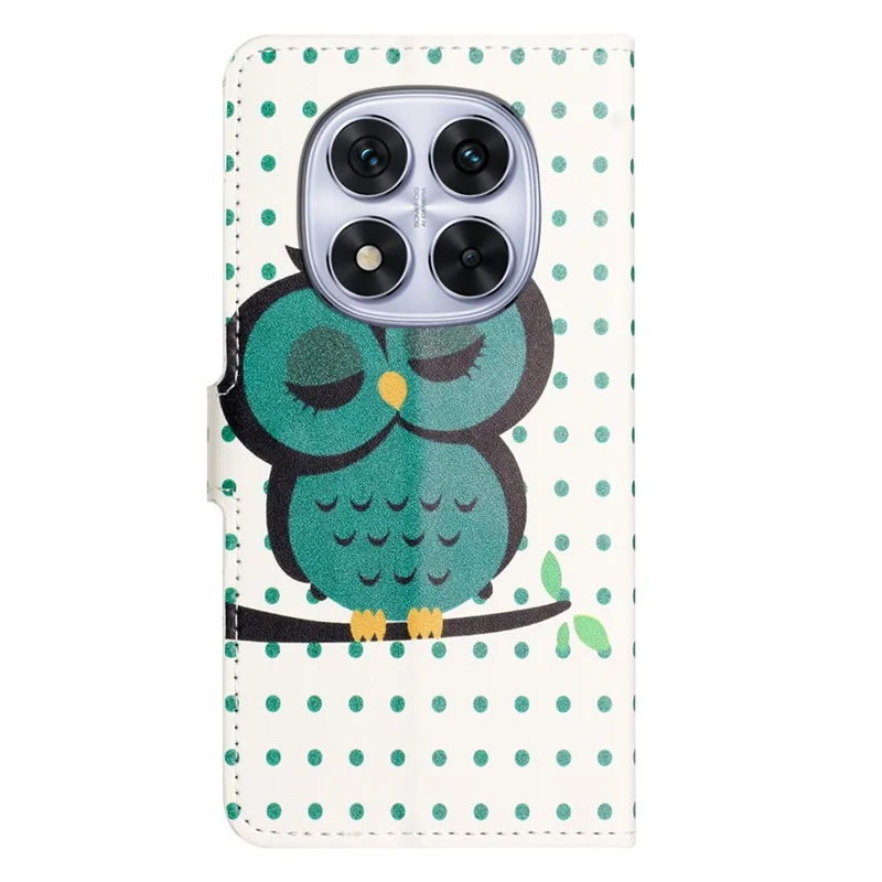For Xiaomi Redmi Note 15 5G (Global) Case Pattern Print PU Leather Wallet Phone Cover - Dots Owl