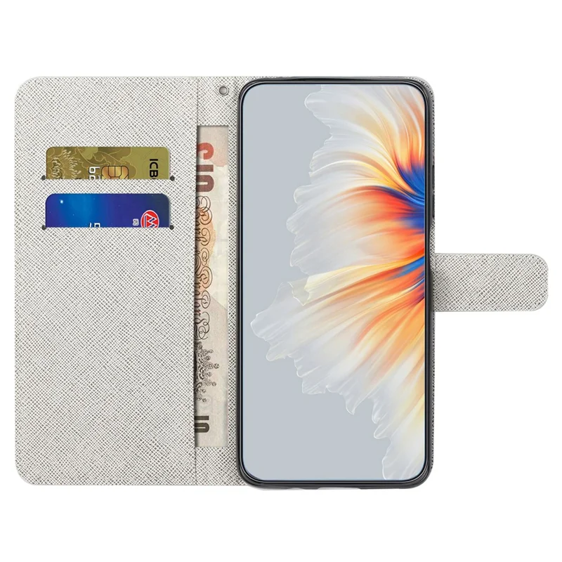 For Xiaomi Redmi Note 15 5G (Global) Case Pattern Print PU Leather Wallet Phone Cover Cross Texture - Feather
