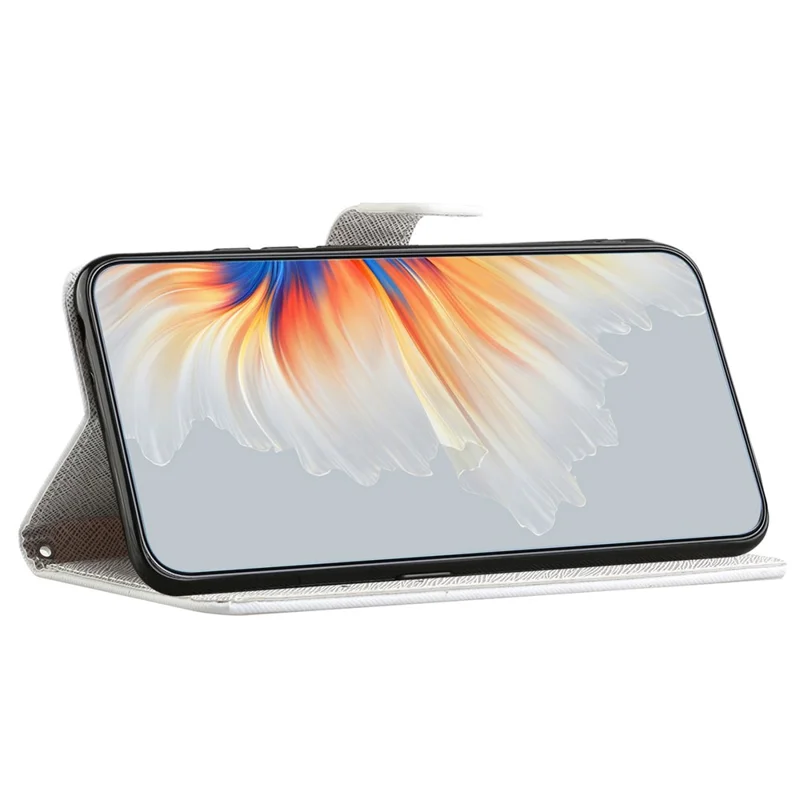 For Xiaomi Redmi Note 15 5G (Global) Case Pattern Print PU Leather Wallet Phone Cover Cross Texture - Feather