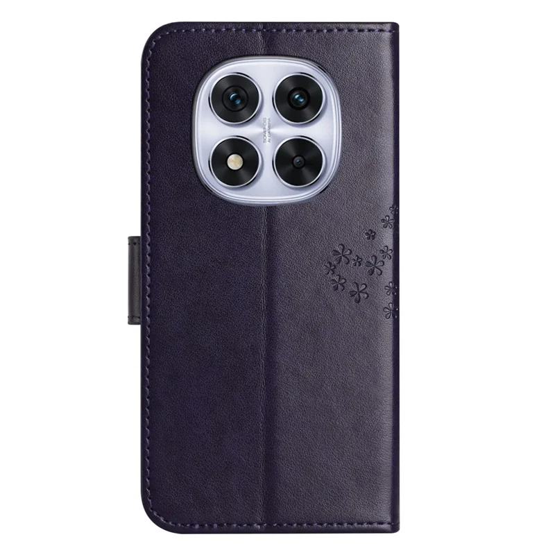 For Xiaomi Redmi Note 15 5G (Global) Case PU Leather Owl Tree Imprinted Wallet Phone Cover with Strap - Dark Blue