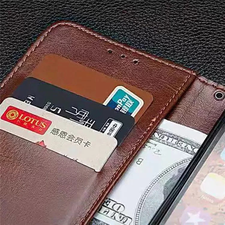 IDEWEI For Asus ROG Phone 6 5G PU Leather Stand Wallet Case Crazy Horse Texture Magnetic Clasp Anti-drop Phone Cover - Brown