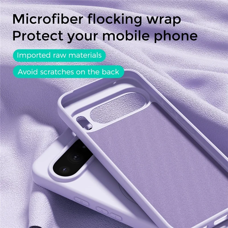 ABEEL For Google Pixel 10 Pro  /  Pixel 10 Magnetic Case Skin Touch Liquid Silicone Phone Back Cover - Purple