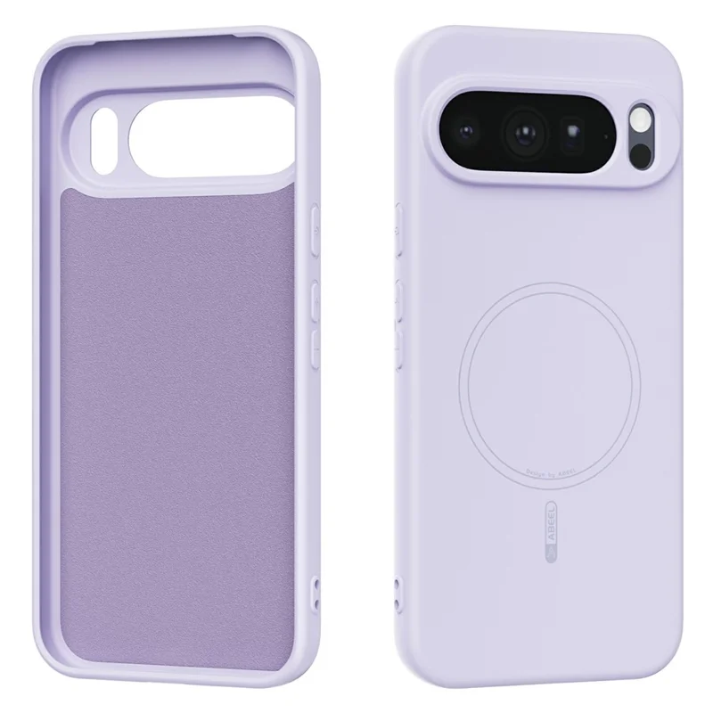ABEEL For Google Pixel 10 Pro XL Magnetic Case Skin Touch Liquid Silicone Phone Back Cover - Purple