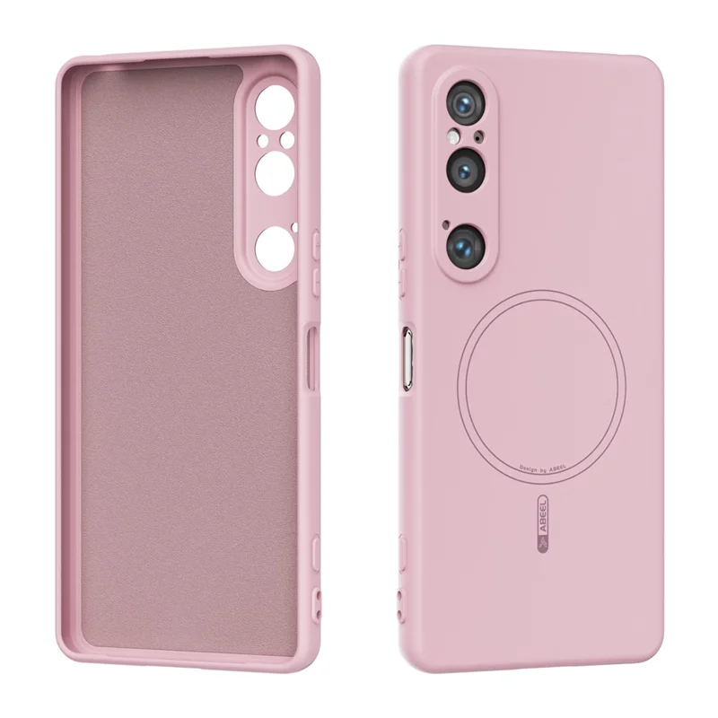 ABEEL For Sony Xperia 1 VI Magnetic Case Skin Touch Liquid Silicone Phone Back Cover - Pink
