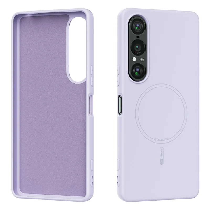 ABEEL For Sony Xperia 1 VII Magnetic Case Skin Touch Liquid Silicone Phone Back Cover - Purple