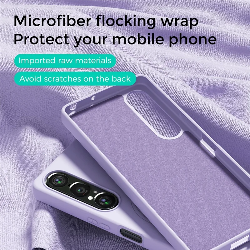 ABEEL For Sony Xperia 1 VII Magnetic Case Skin Touch Liquid Silicone Phone Back Cover - Purple