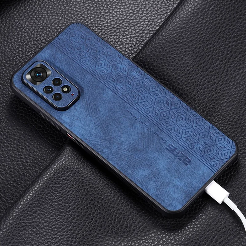 AZNS per Xiaomi Redmi Note 11 4G (Qualcomm) / Note 11S 4G Custodia per telefono con motivo impresso Anti-caduta in pelle PU + copertura TPU - Marrone