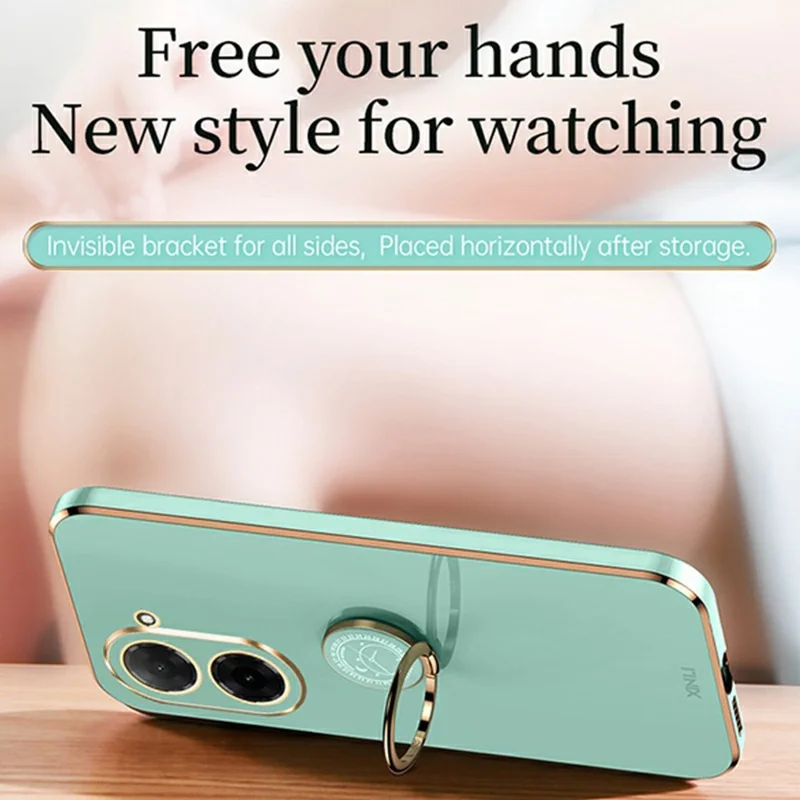 XINLI For Xiaomi Redmi A5 NFC (EU) (173.45mm) Case Ring Kickstand Electroplating TPU Phone Cover - Purple