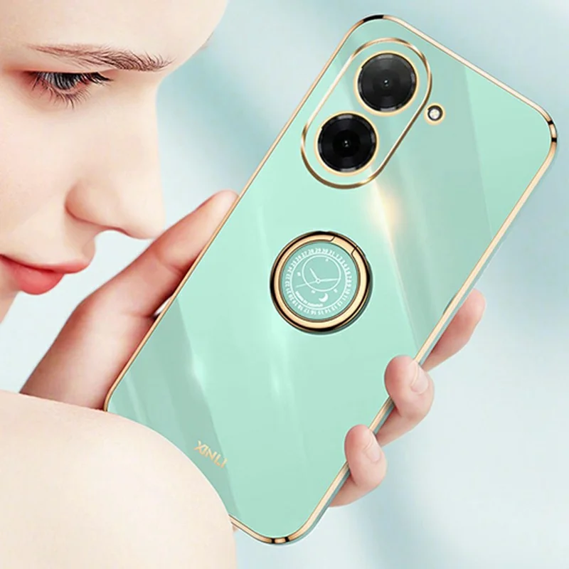 XINLI For Xiaomi Redmi A5 NFC (EU) (173.45mm) Case Ring Kickstand Electroplating TPU Phone Cover - Purple