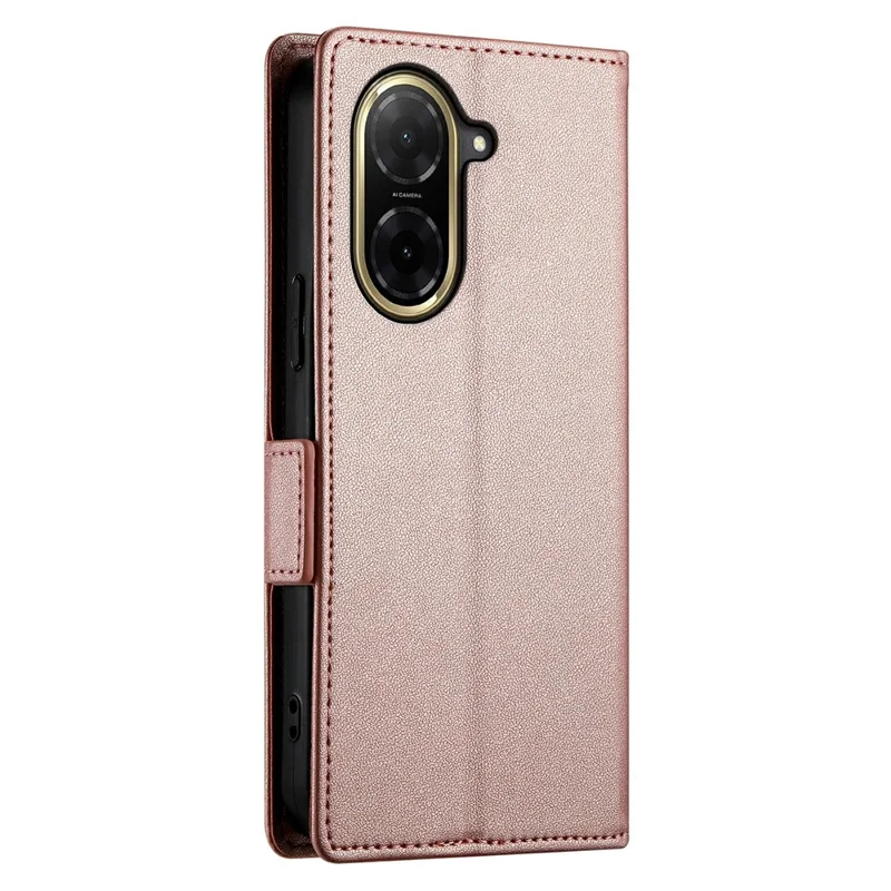 Standhoesje van PU-leer voor Xiaomi Redmi A5 NFC (EU) (173,45 mm), portemonnee met hoesje - Roze goud
