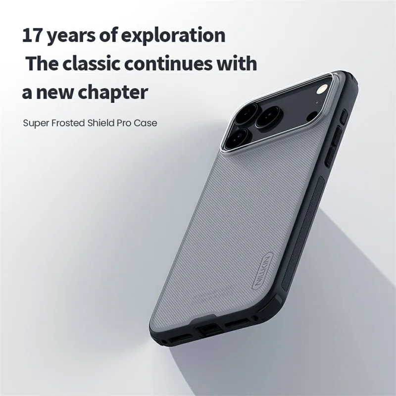 NILLKIN Super Frosted Shield Pro For iPhone 17 Pro Max Case Matte PC TPU Clear Black Phone Back Cover