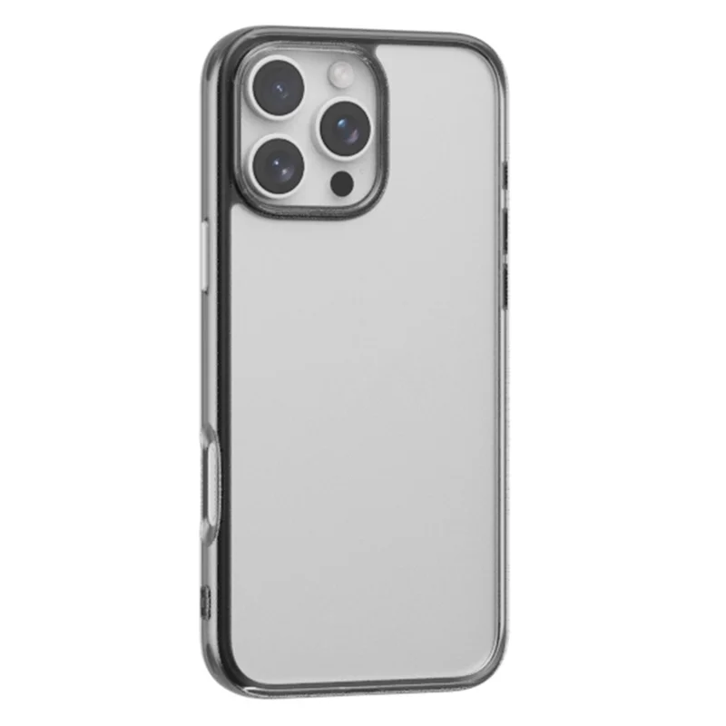 For iPhone 16 Pro Max Case High Transparency PC + TPU Phone Cover - Transparent Black