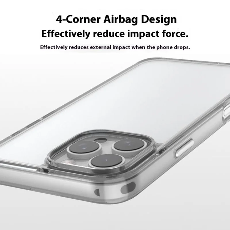 For iPhone 16 Pro Max Case High Transparency PC + TPU Phone Cover - Transparent Black