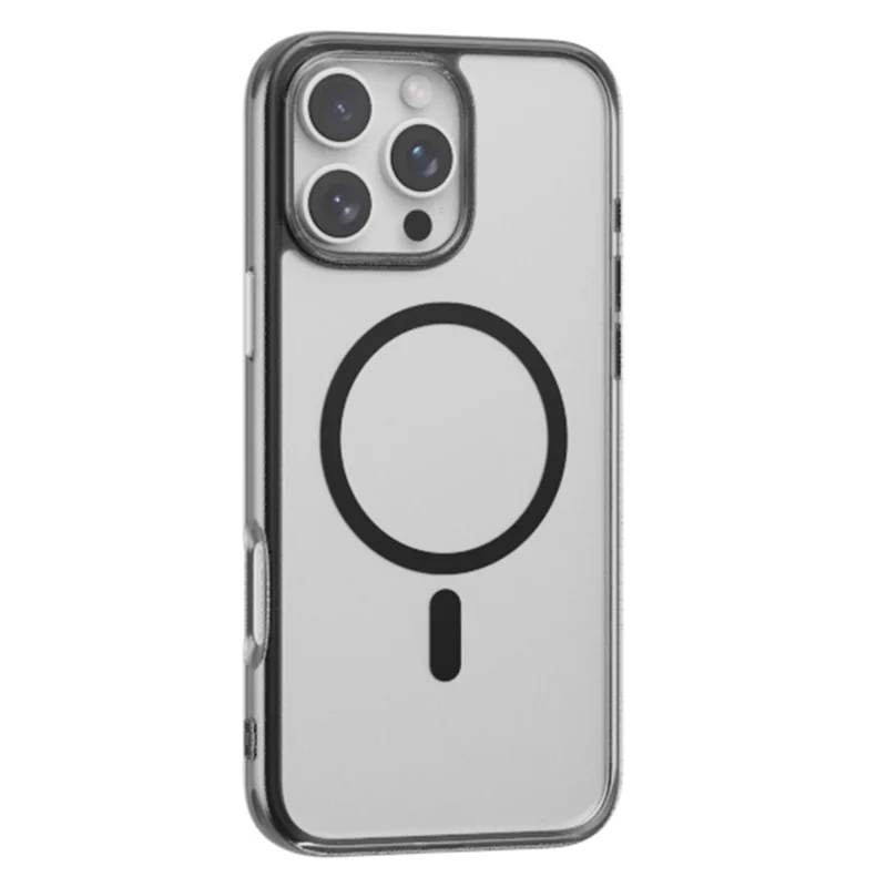 For iPhone 16 Pro Magnetic Case High Transparency PC + TPU Phone Back Cover - Transparent Black